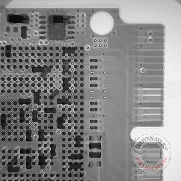 X-ray image of an Apple PCIe SSD using new data recovery technology